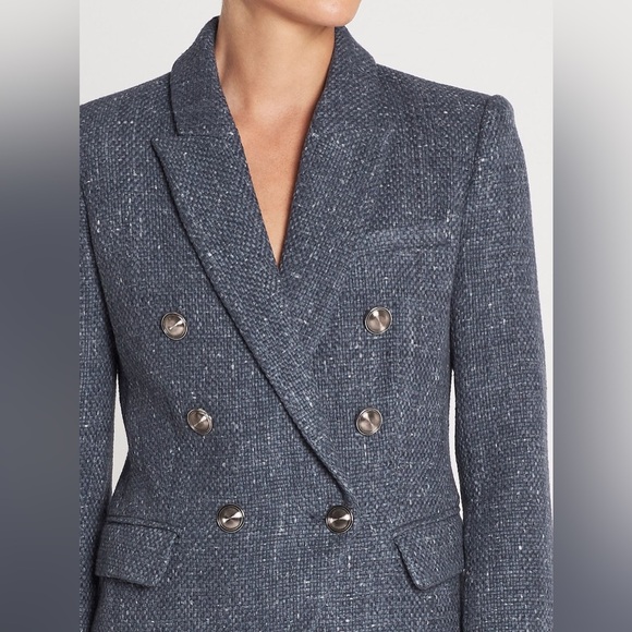 L’Agence Kenzie Double Breasted Blazer - Blue Bird Melange - Size 0 - Picture 3 of 12